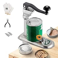 Huanyu Commercial Can Opener Manual Table Mounted Heavy Duty Adjustable for Cans Up to 11” Tall with 3 Stainless Steel Blades & Stainless Steel Base for Restaurant, Bars, Hotel, Home