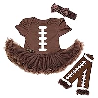 Petitebella Rugby Print Brown Bodysuit Brown Baby Dress Leg Warmer Nb-18m