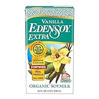 Vanilla Edensoy Extra, Organic Eden Soymilk, Non-GMO, USA Whole Soy, Fortified, Non-Dairy, Vegan, 32 oz (12-Pack)