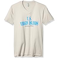 U.s. Virgin Islands Graphic Printed Premium Tops Fitted Sueded Short Sleeve V-Neck T-Shirt