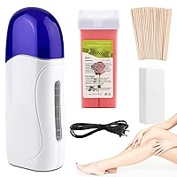 Roll on Wax Kit for Hair Removal Portable Wax Roller Kit Professional Painless Wax Roller Warmer Waxing Kit for Travel, At-Home Spa - Ideal for All Body Part(Rose)