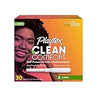 Clean Comfort Organic Cotton Tampons, Super Absorbency, Fragrance-Free, Organic Cotton - 30ct