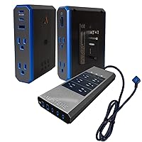 V Series Bundle- Outlet Extender Wall Charger, 4 Outlets Surge Protector, 2 USB C & 1 USB + Surge Protector Power Strip, 6 Wide Outlets, 3 USB C & 2.4 amp Ports, 3000 Joules