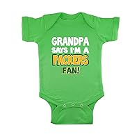 My Grandpa Says I'm a Packers Fan Baby Bodysuit, Grandpa Packers Fan