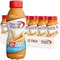 Premier Liquid Protein Shake, Caramel, 30g Protein, 1g Sugar, 24 Vitamins & Minerals, Nutrients to Support Immune Health 11.5 fl oz Bottle (12 Pack)