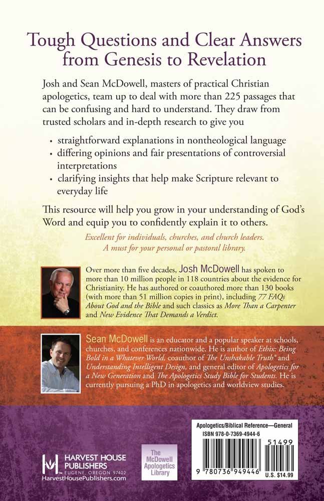 The Bible Handbook of Difficult Verses: A Complete Guide to Answering the Tough Questions (The McDowell Apologetics Library)