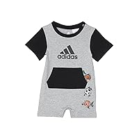 adidas baby-boys Short Sleeve Color Black Romper