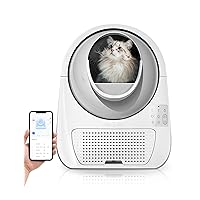 CATLINK Self Cleaning Automatic Litter Box for Cats 3.3~22lbs-APP Control,Double Odor Removal-Extra Large with 40 Liners&1 Carbon Filter Box Included -Smart Robot Cat Litter Box (New Version)