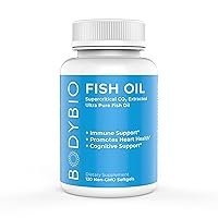 BodyBio- Fish Oil, Non-oxidized Omega 3, 3:1 EPA to DHA, Essential Fatty Acid, 120 softgels