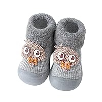 Girls Water Shoes, Kids Toddler Baby Boys Girls Solid Warm Knit Soft Sole Rubber Shoes Socks Slipper Stocking