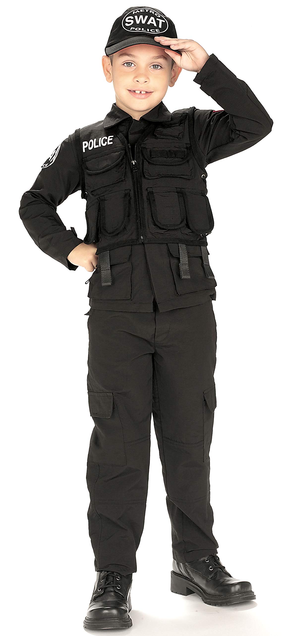 Young Heroes Child's SWAT Police Costume, Medium