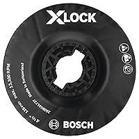 BOSCH MGX0450 4-1/2 In. X-LOCK Backing Pad with X-LOCK Clip - Medium Hardness, Use with Fiber Discs, for Applications in Metal Surface Finishing, Weld Blending, Rust Removal, Black
