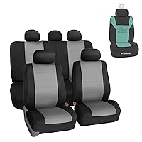 FH Group FB083115 Neoprene Seat Covers (Gray) Full Set with Gift – Universal Fit for Cars Trucks and SUVs