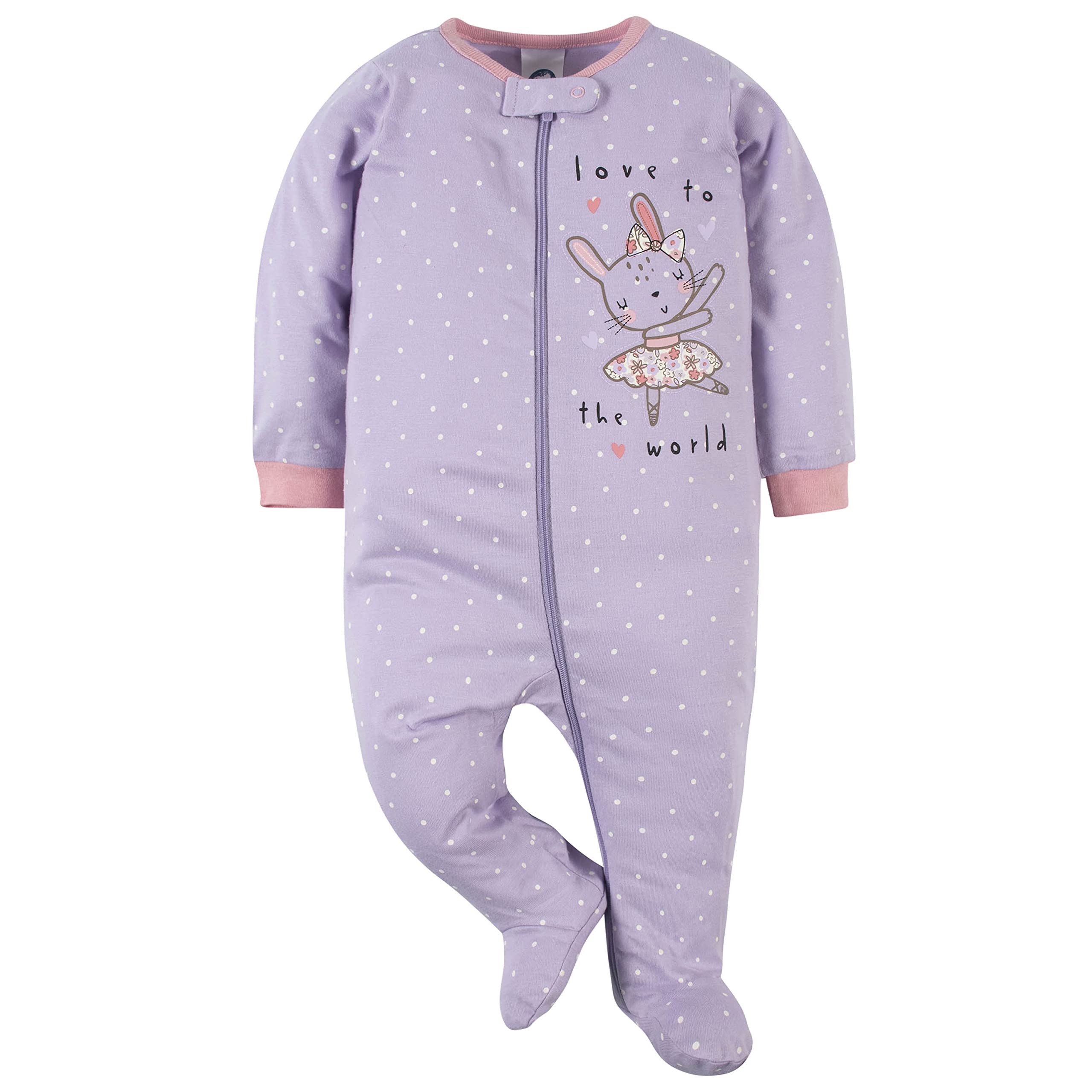 Gerber Baby Girls 2-Pack Sleep 'N Play Bunny Ballerina Purple Newborn
