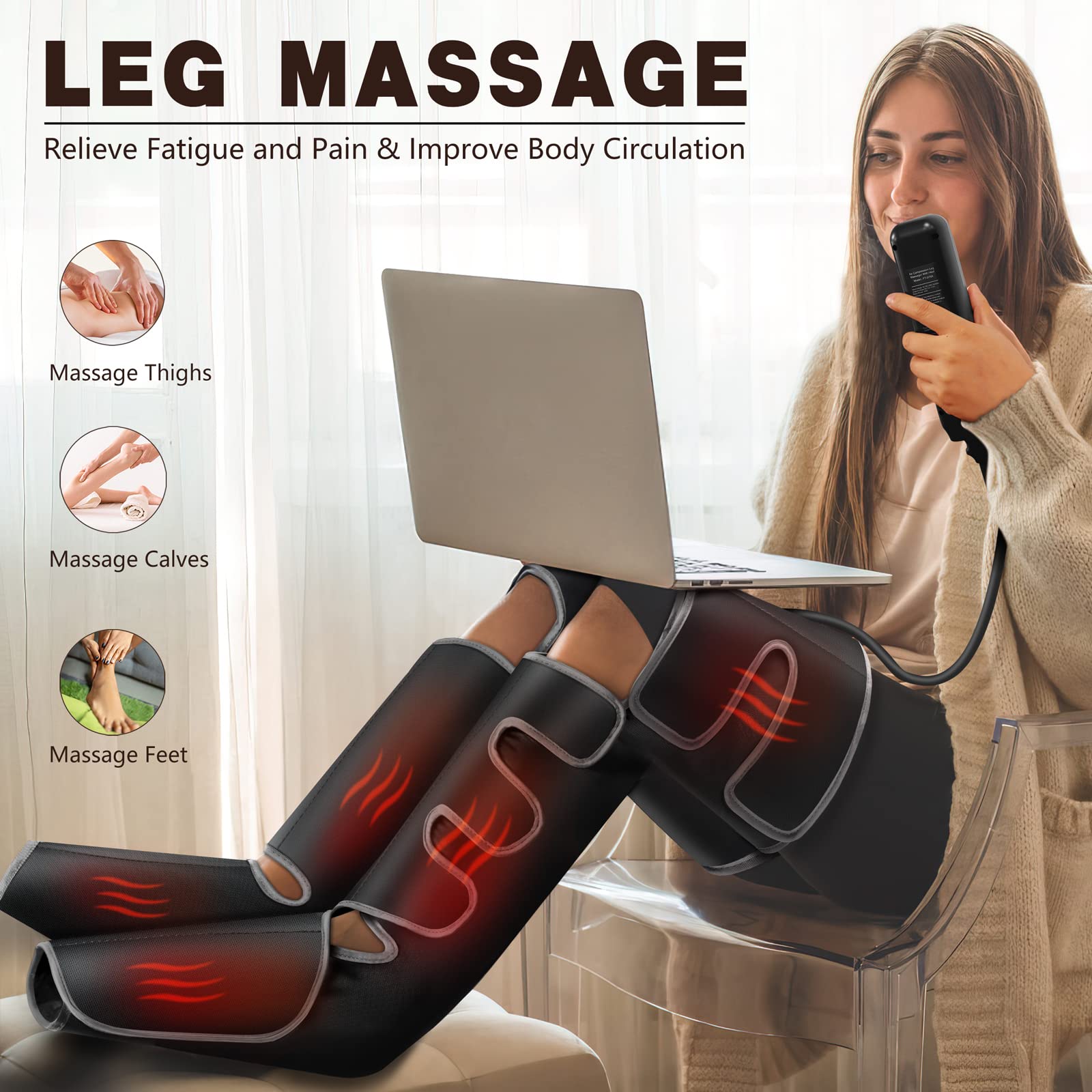 FIT KING Calf Massager for Circulation and Muscle Recovery, Air Compression  Device for Calves, Relives Muscle Soreness and Swelling Pain, Helpful for