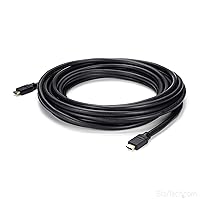 StarTech.com 35ft Plenum Rated HDMI Cable, 4K High Speed Long HDMI Cord w/ Ethernet, 4K30 UHD, 10.2 Gbps, HDCP 1.4, In Wall Plenum HDMI 1.4 Display Cable, HDMI to HDMI Computer to TV Cable (HDPMM25)