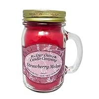 Our Own Candle Company, Strawberry Melon Scented Mason Jar Candle, 100 Hour Burn Time, Made in The USA - 13 Ounces