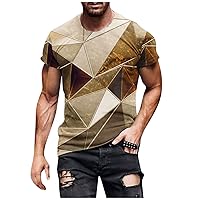 Mens T Shirt Graphic Funny T Shirts Novelty 3D Printed Graphic Tees Unisex Big and Tall Geometric Print T-Shirt