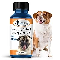Dog Healthy Skin and Allergy Relief - All Natural Anti Itch Coat Shedding Supplement – Reduce Itching, Scratching, and Infection - Easy to Use Pills