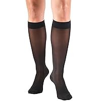 Truform Sheer Compression Stockings, 30-40 mmHg, Women's Knee High Length, 30 Denier, Black, Small