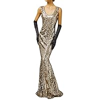 Sequin Dress Holiday Dresses Sexy V Neck Bodycon Sequin Gown Evening Dress with Slit