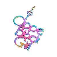 DanLingJewelry 5 pcs Colorful 201 Stainless Steel Charms Inspiration Words Charms Message Word Dope Black Girl Charms for Jewelry Making