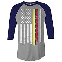 Threadrock Venezuela American Flag Unisex Raglan T-Shirt