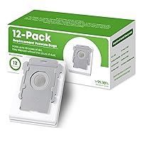 12 Pack Replacement Roomba Vacuum Bags, Compatible with iRobot Roomba i7, i7+, i3, i3+, i1+, i4, i4+, i6, i6+, i8, i8+, j7, j7+, s9, s9+ Plus, i & s & j Series Automatic Dirt Disposal Bags