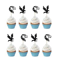 Eagle Cupcake Toppers - Bald Eagle Dessert Decor Cupcake Picks - Eagle Theme Birthday Party Decoration Supplies