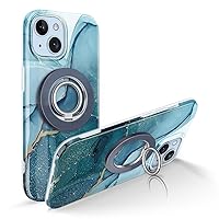 GVIEWIN Bundle - Compatible with iPhone 15 Case (Navy Blue) + Magnetic Phone Ring Holder (Dark Blue)