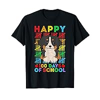 Bernese Mountain Dog Teacher Student Happy 100 Days School T-Shirt