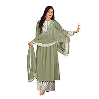 STELLACOUTURE Indian newest arrival ready to wear palazzo salwar kameez for women with net dupatta (2307-O)