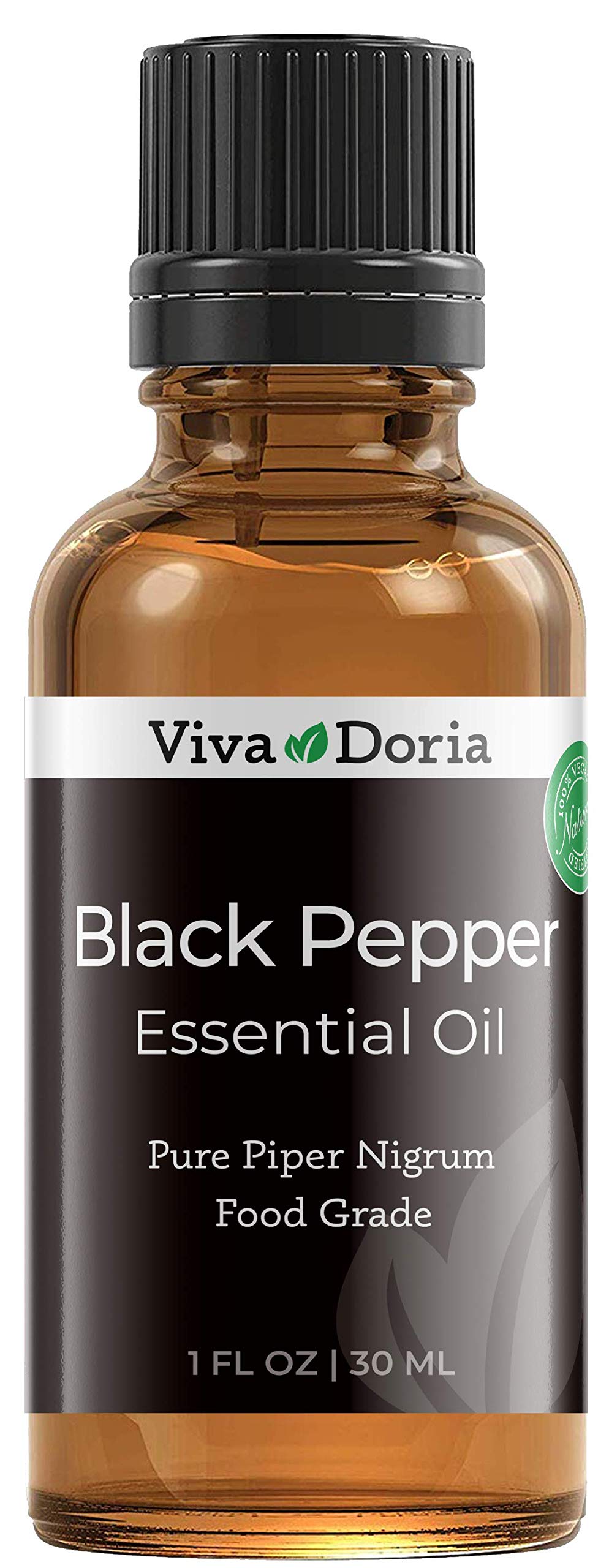 Viva Doria 100% Pure Black Pepper Essential Oil, Undiluted, Food Grade, 30 mL (1 Fluid Ounce