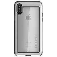 Ghostek Atomic Slim Clear iPhone X 10 Case with Space Metal Bumper Super Heavy Duty Protection Shockproof Military Grade Aluminum Wireless Charging Compatible for 2017 iPhone X 10 (5.8 Inch) - Silver