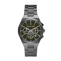 Michael Kors Lennox Men's Watch, Stainless Steel Chronograph Watch for Men with Steel or Silicone Band