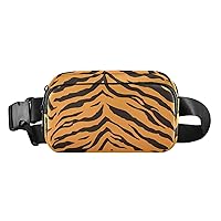 Tiger Stripes Brown Fanny Pack for Women Men Belt Bag Crossbody Waist Pouch Waterproof Everywhere Purse Fashion Sling Bag for Running Hiking Workout Walking Travel
