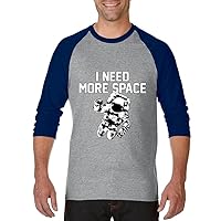 Blue Tees I Need More Space Astronaut Birthday Gifts Fashion People Couples Gifts Unisex Raglan Sleeve Baseball T-Shirt X-Large Heather Grey Navy
