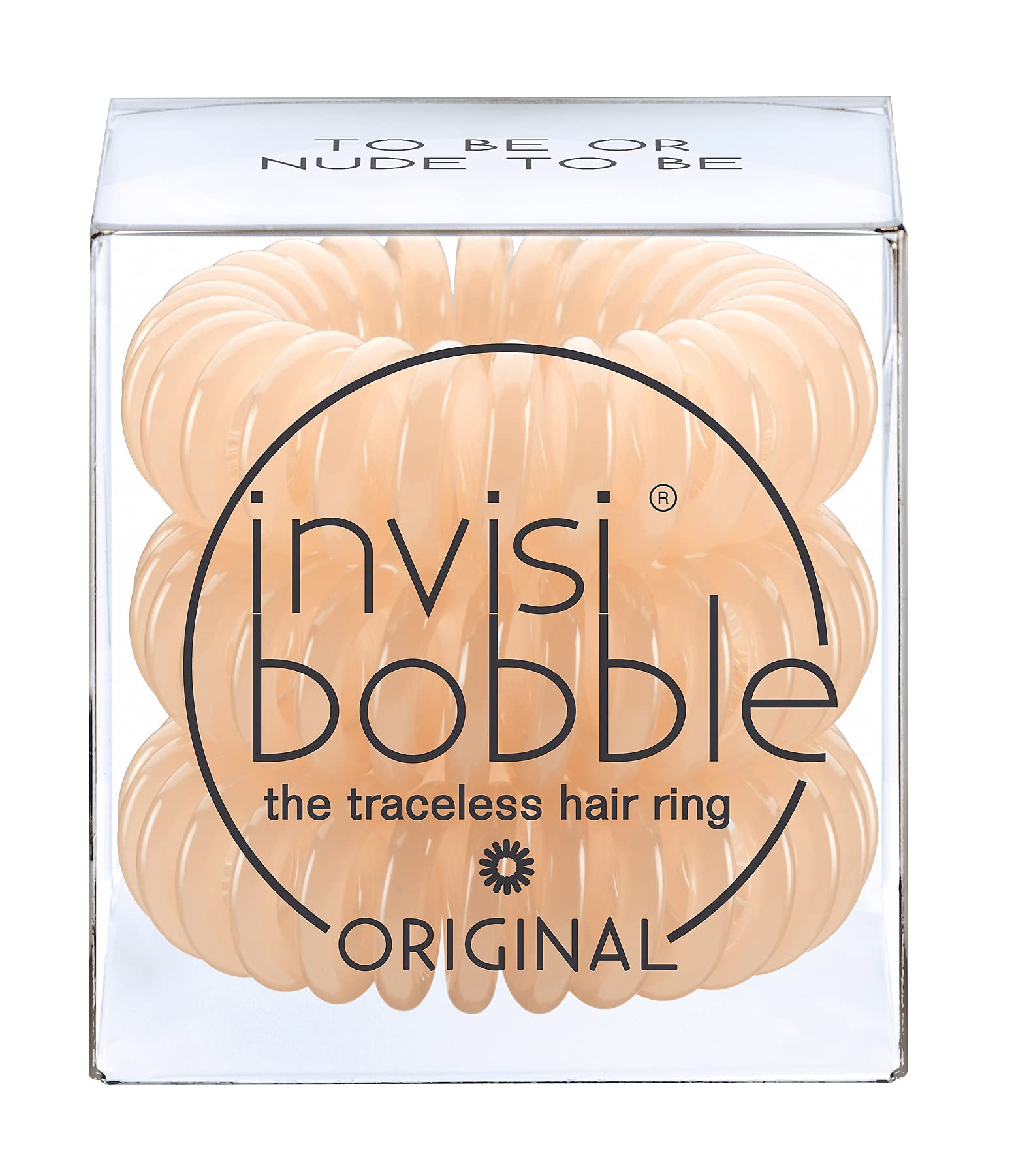 invisibobble Traceless Hair Ties, Spiral Hair Ties, Elastic, Hair Accessories for Women- To Be or Nude to Be (Pack of 3)