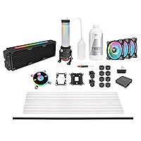 Thermaltake Pacific CL360 Max D5c Res/Pump 16.8 Million Color RGB (Alexa, Razer Chroma) Software Enabled Copper Radiator PETG Hard Tube Water Cooling Kit CL-W259-CU00SW-A