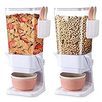 Cereal Dispenser Countertop 2 Pack with Bowls Spoons Cutlery Box,5.5 QT Dry Food Dispenser Snack Organizer Containers Storage with Lids for Pantry Kitchen Organization Oatmeal Nut Granola Candy