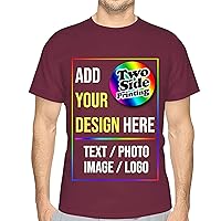 Personalized T-Shirt Custom Design Your Own Tee with Text Image Logo Photo Front Back 2 Side All Over Printing