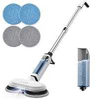 iDOO Cordless Electric Mop, Dual-Motor Electric Spin Mop with Detachable Water Tank & LED Headlight, Electric Floor Mop for Tile, Hardwood, Laminate, Vinyl Floor Cleaner Machine, 46dB Quiet Cleaning