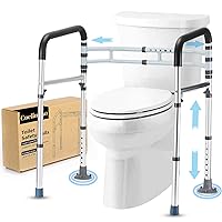 FSA/HSA Eligible Toilet Safety Rail - Adjustable Detachable Medical Toilet Safety Frame for Elderly, Heavy Duty Toilet Handles for Elderly and Handicap Toilet Safety Rails, Toilet Bars Fits Most Toile