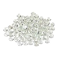 Homeford Flat Glass Marble Gems, 15-Ounce, 80-Count - Clear