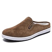 Mens Slippers House Slipper for Men, Slip on Loafers, Indoor Outdoor House Shoes with Anti-Skid Rubber Sole