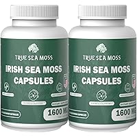 Organic Sea Moss 1600mg - 120 Capsules - Prebiotic Super Food Boosts The Immune System & Digestive Health - Thyroid, Healthy Skin, Keto Detox, Gut, Joint Support (2 Pack)