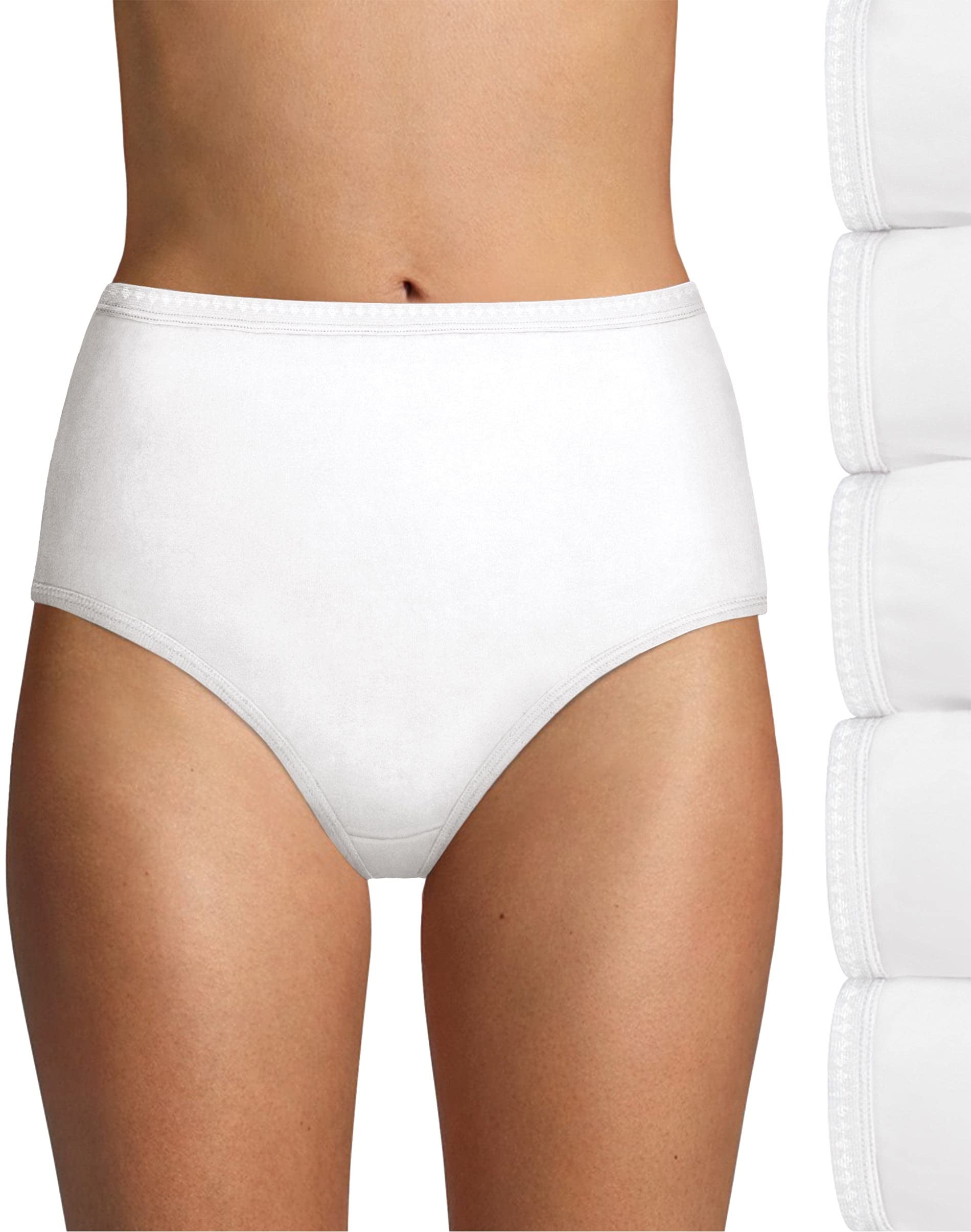 Hanes womens High-waisted Briefs Panties Pack, Lightweight Moisture-wicking Underwear, 6-pack