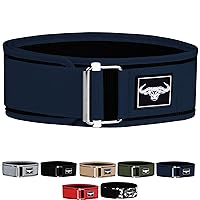 IBRO Quick Locking Premium Weight Lifting Belt - Powerlifting, Cross Training for Men and Women - 4 Inch Back Support, Metal Buckle - Professional Fitness, Olympic Lifting, Deadlift