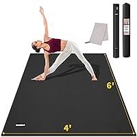 CAMBIVO Large Yoga Mat, Extra Thick Workout Mats for Home Gym, 6'x 4'x 8 mm Non Slip Wide Exercise Mat for Pilates, Stretching or Cardio, Use Without Shoes