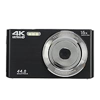 Digital Camera 4K 44MP HD Mini Camera,2.8 Inch 16X Digital Zoom Shock Proof Compact Camera,Pocket Vlogging Camera for Photography (Black)